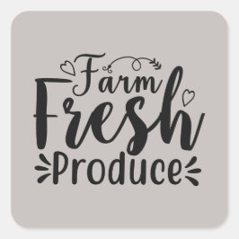 Adesivo Quadrado Fazenda fresco produz arte em texto