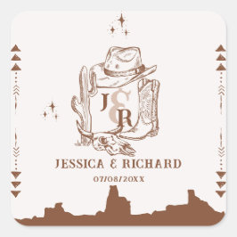 Adesivo Quadrado Fazenda Russo Western Ranch Barn Cowboy Obrigado