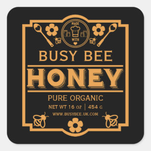 Adesivo Quadrado Fazendeiros vendem Honey Jar