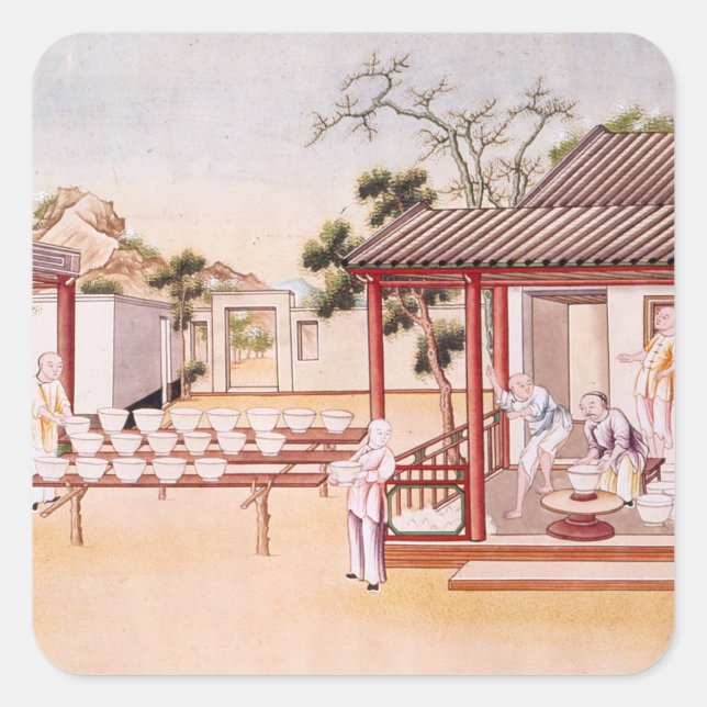 Adesivo Quadrado Fazer de porcelana (c/c no papel) (Frente)