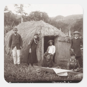 Adesivo Quadrado Fazer Tappa, um pano nativo, c.1875 (foto do