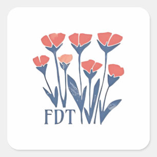Adesivo Quadrado FDT Floral Wreath Feminina Subtil Boho Anti-Trump
