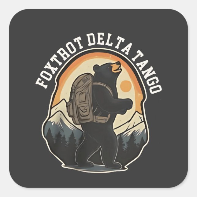 Adesivo Quadrado FDT Resist Bear Foxtrot Delta Tango (Frente)