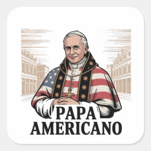 Adesivo Quadrado Fé Cristã da Igreja Católica do Papa Leão American