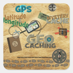 Adesivo Quadrado Febre de Geocache - personalize