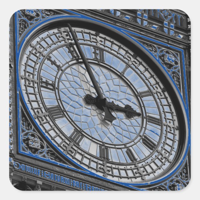 Adesivo Quadrado Feche o Big Ben Clock Tower Viagem Europa (Frente)