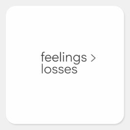 Adesivo Quadrado Feelings to Losses Minimalist Crypto Meme Sticker