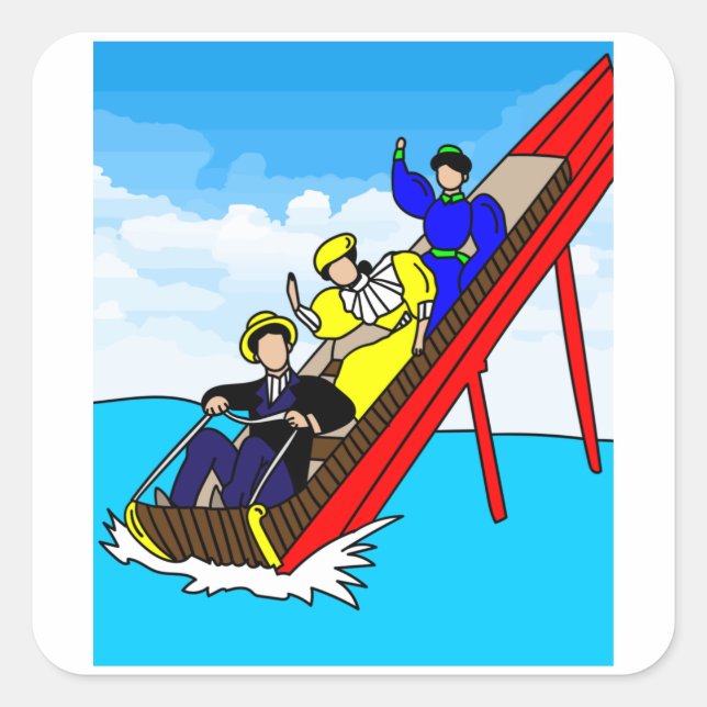 Adesivo Quadrado Feira de diversão Parque de Amusement Park (Frente)