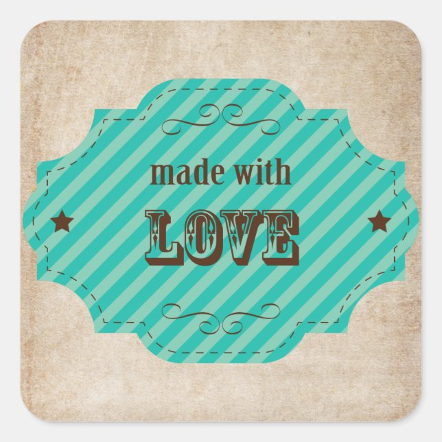 Adesivo Quadrado Feita Com Amor - Goodies Culpado (Frente)