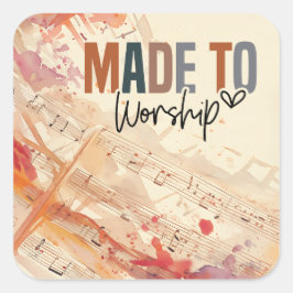 Adesivo Quadrado Feita com uma citação cristã inspiracional Culto