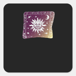 Adesivo Quadrado Feiticeira Gótica Gótica de Cor Moon Boho