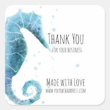 Feito com amor | Cavalo do Mar de Aquarela Obrigad