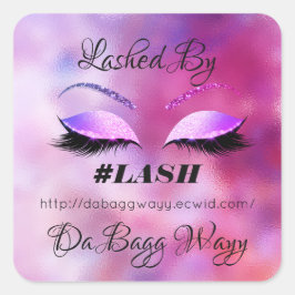Adesivo Quadrado Feito Por Glitter Lashes Belo Rosa Rosa Makeup