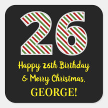 Feliz 26º aniversário e Feliz Natal, Nome Personal