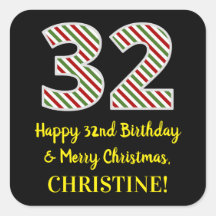 Feliz 32º Aniversário e Feliz Natal, Nome Personal