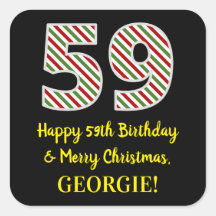 Feliz 59º aniversário e Feliz Natal, Nome Personal