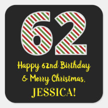 Feliz 62º Aniversário e Feliz Natal, Nome Personal