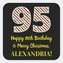 Feliz 95º aniversário e feliz Natal, nome personal