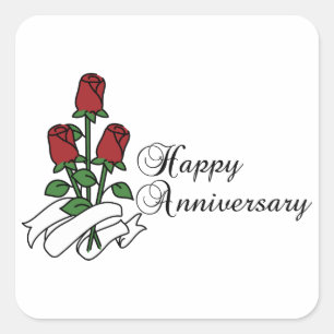 Adesivo Quadrado Feliz Aniversário