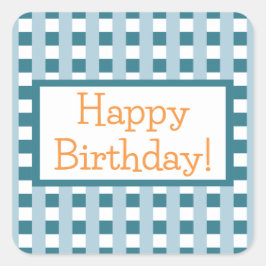 Adesivo Quadrado Feliz aniversário