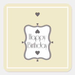 Adesivo Quadrado Feliz aniversário