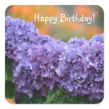 Feliz aniversário Impressionista Roxo Hydrangea