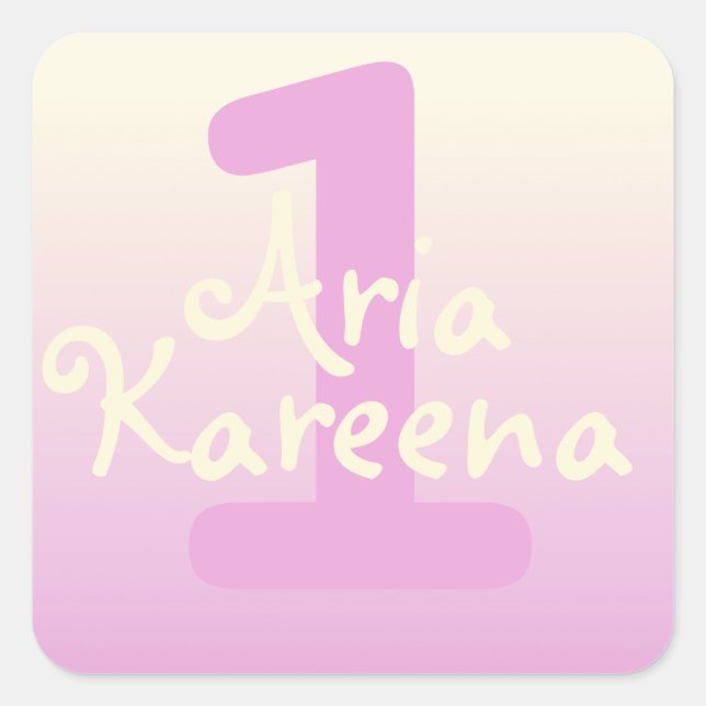 Adesivo Quadrado Feliz aniversário Stickers ombré - bege rosa-de-ou (Frente)