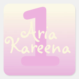 Adesivo Quadrado Feliz aniversário Stickers ombré - bege rosa-de-ou