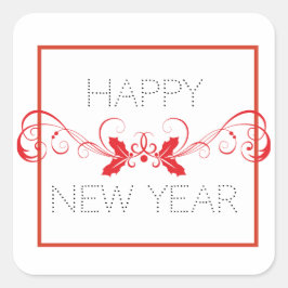 Adesivo Quadrado Feliz ano novo