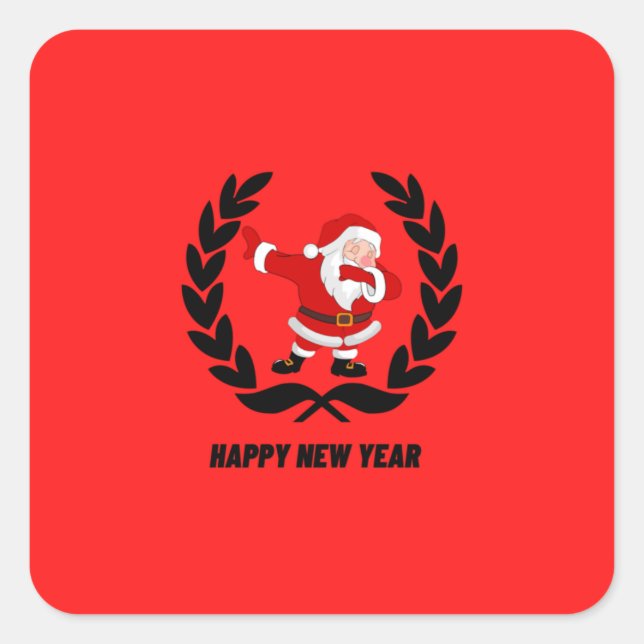 Adesivo Quadrado feliz ano novo (Frente)