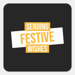 Adesivo Quadrado Feliz ano novo 2024 - enviar desejos festivos