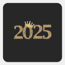 Adesivo Quadrado feliz ano novo 2025