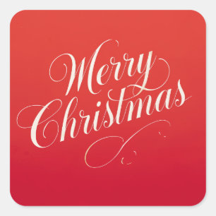 Adesivo Quadrado Feliz Ano Novo Merry Christmas Temporada de Feriad