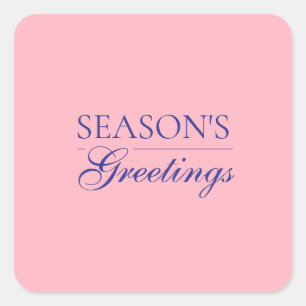 Adesivo Quadrado Feliz Ano Novo Rosa Claro Natal Feriado