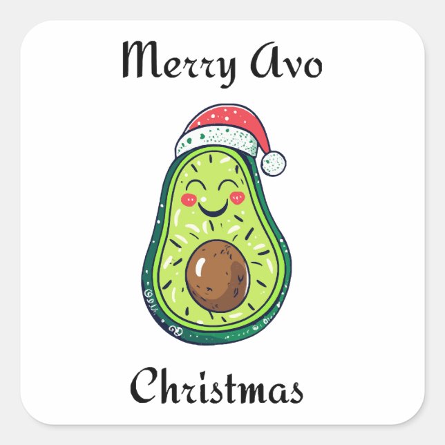 Adesivo Quadrado Feliz Avo Natal (Frente)