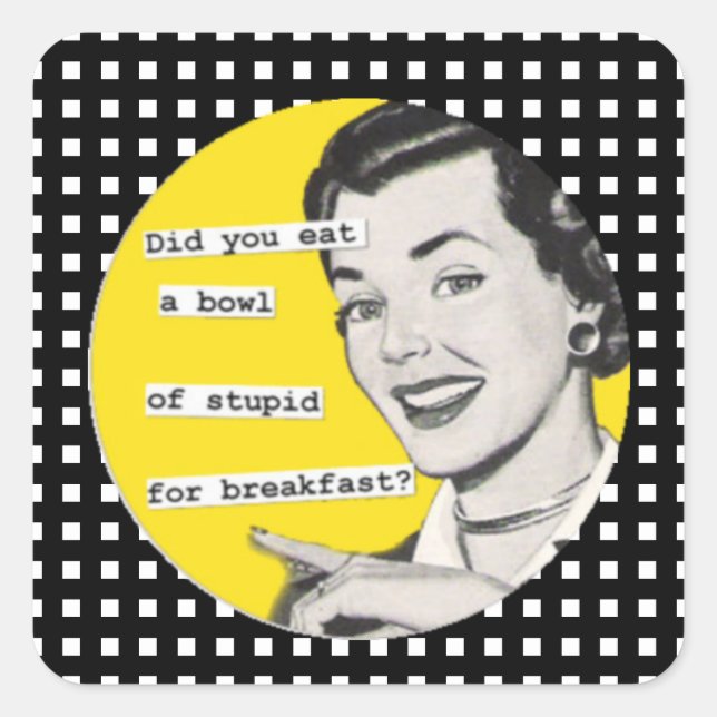 Adesivo Quadrado Feliz Boliche de Estúpidos (Frente)