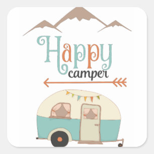 Adesivo Quadrado FELIZ CAMPER - Letra RV
