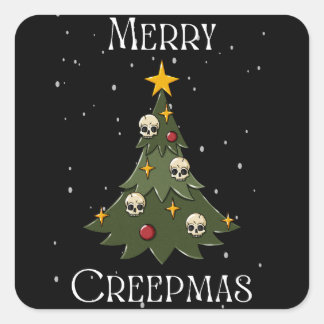 Adesivo Quadrado Feliz Creepmas Tree Square
