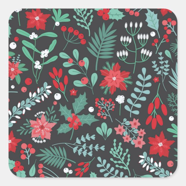 Adesivo Quadrado Feliz de aniversário e Feliz Natal (Frente)