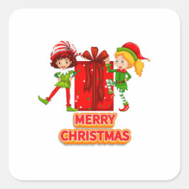 Adesivo Quadrado Feliz de aniversário e Feliz Natal de 2023