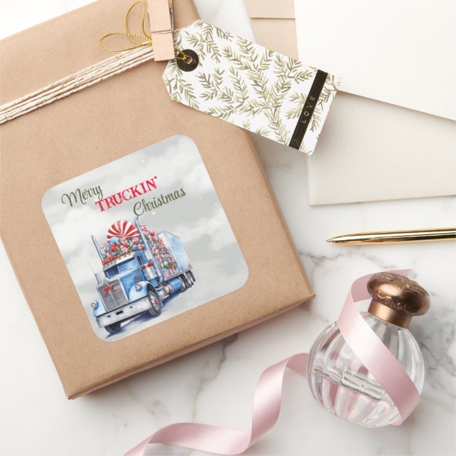 Adesivo Quadrado Feliz de Natal (Presentear)