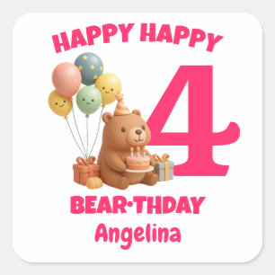 Adesivo Quadrado FELIZ DIA CAPPY BRUH Personalizado Capivara 4º Ani