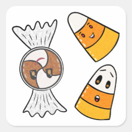 Adesivo Quadrado Feliz Dia das Bruxas