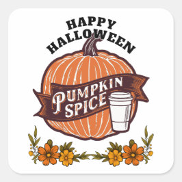 Adesivo Quadrado Feliz Dia das Bruxas