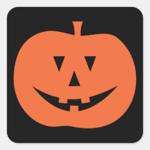 Adesivo Quadrado Feliz Dia das Bruxas Jack O Lanterna