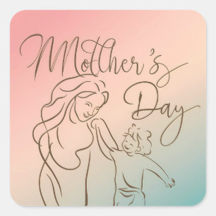 Adesivo Quadrado Feliz dia das mães