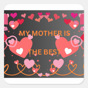 ADESIVO QUADRADO FELIZ DIA DAS MÃES 