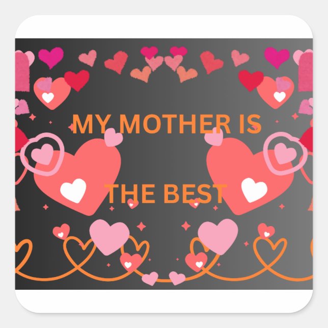 ADESIVO QUADRADO FELIZ DIA DAS MÃES  (Frente)