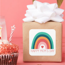 Feliz Dia das Mães Coração Arco-íris Cores Moderna