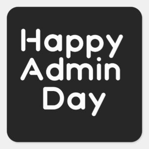 Adesivo Quadrado Feliz dia de administração. Dia dos profissionai